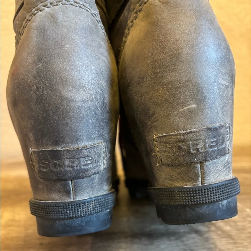 Sorel Lexie Wedge Bootie Leather and Fabric Upper Waterproof